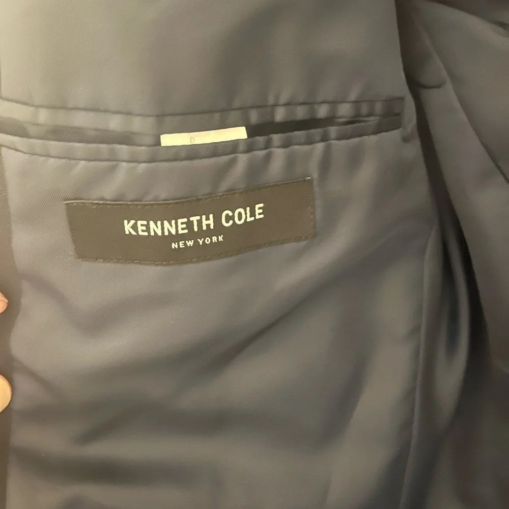 Blue Kenneth Cole Satin Lined Blazer 40L